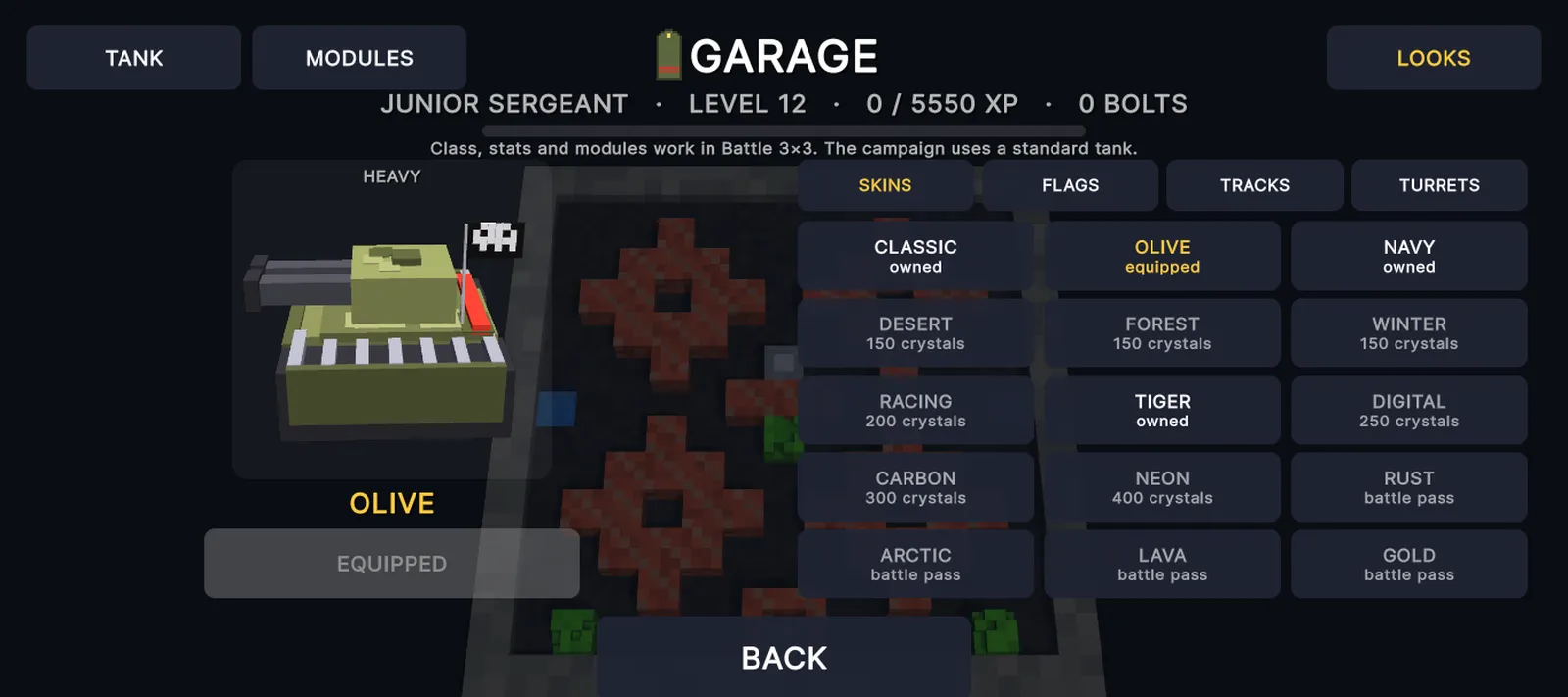 Garage with tank looks